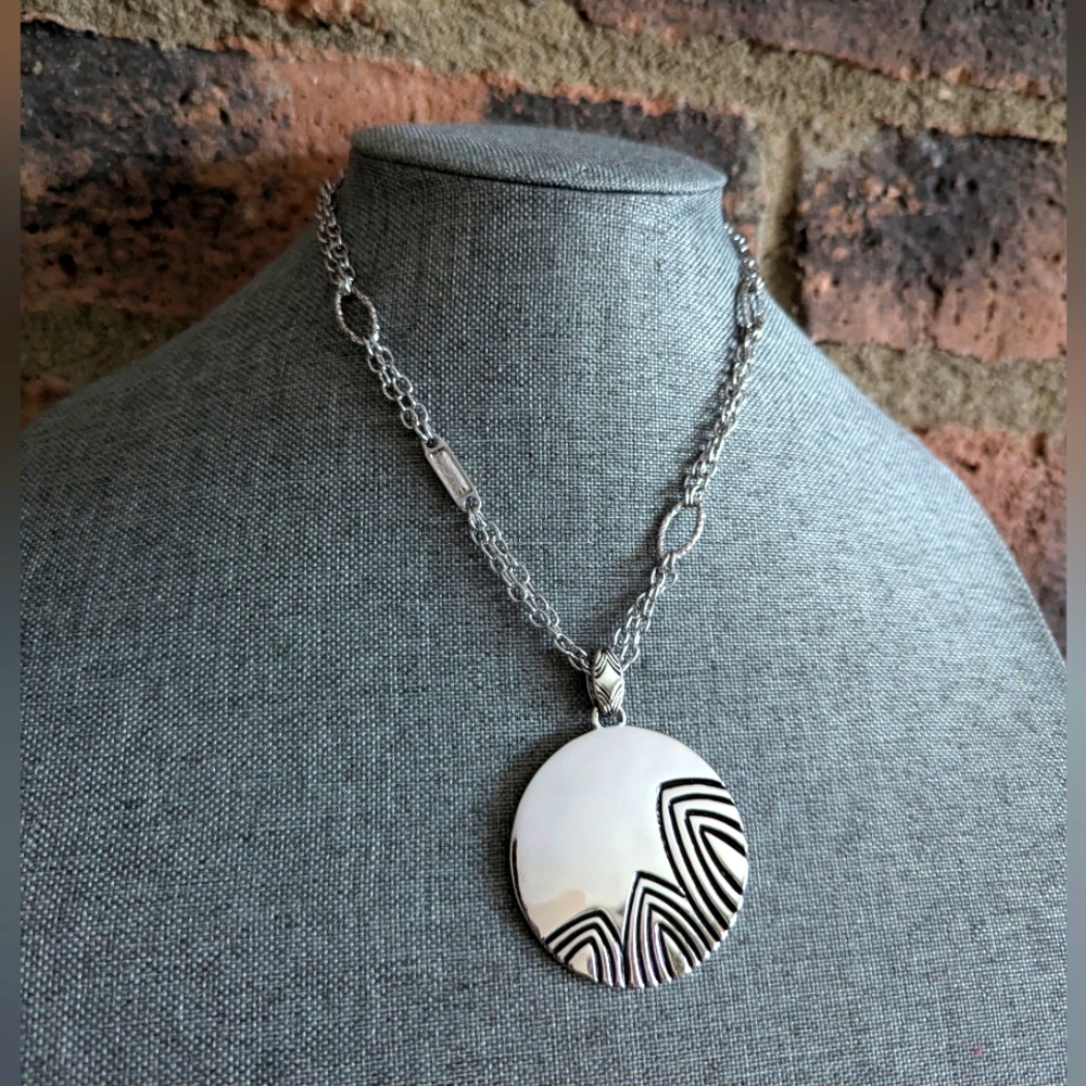 Chico's Reversible Silver Pendant Necklace